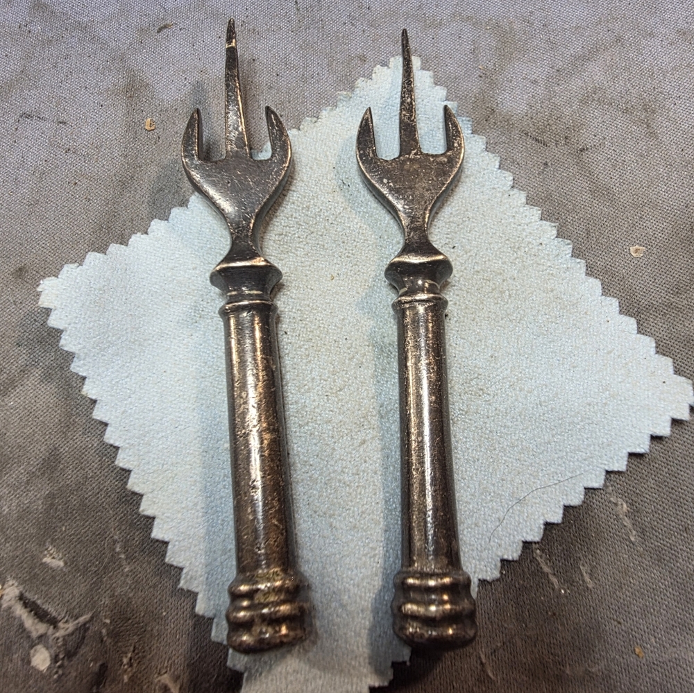 Antique-Style Silver Cheese Forks - Set of 2 Book- Cadillac 24